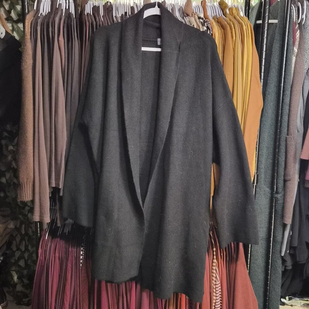 Anthropologie Black Mariel Longline Cardigan